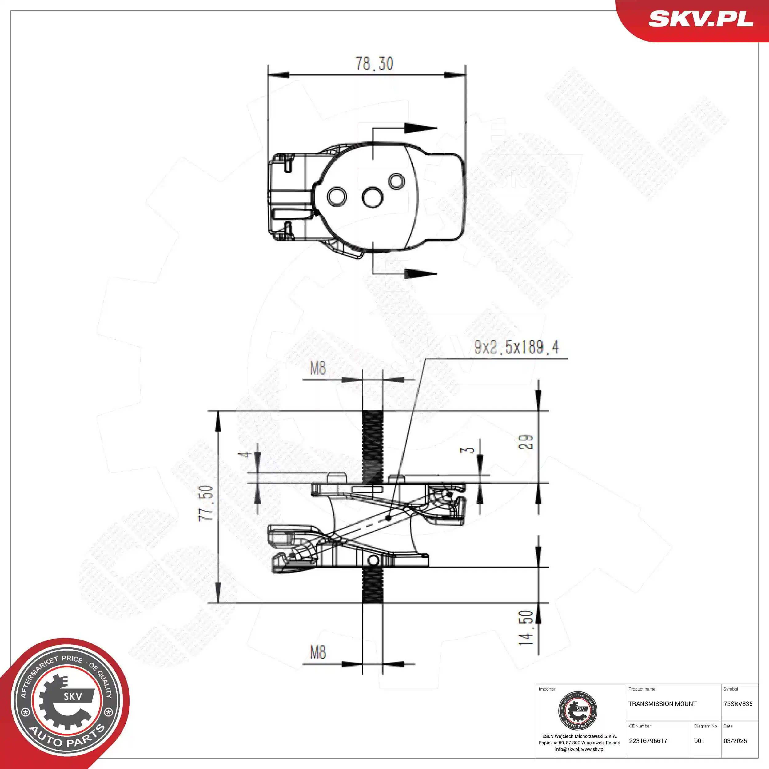 Mounting, manual transmission